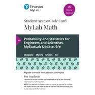 MyLab Statistics with Pearson eText -- 18 Week Standalone Access Card -- for Probability and Statistics for Engineers and Scientists, MyStatLab Update