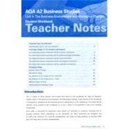 Aqa A2 Business Studies Workbook, Teacher Notes