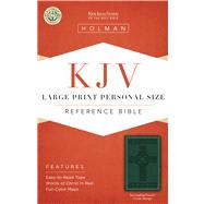 KJV Large Print Personal Size Reference Bible, Green Cross Design LeatherTouch