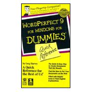 Wordperfect 9 for Windows for Dummies: Quick Reference