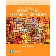 Introduction to Behavioral Research Methods -- Books a la Carte