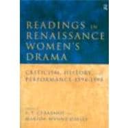 Readings in Renaissance Women's Drama: Criticism, History, and Performance 1594-1998