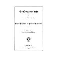 Ergänzungsheft zur 24. und den früheren Auflagen von Mehlers Hauptsätzen der Elementar-Mathematik
