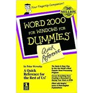 Word 2000 for Windows for Dummies® : Quick Reference