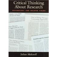 Critical Thinking About Research,9781557984555