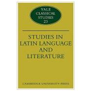 Studies in Latin Language and Literature