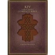 KJV Large Print Compact Bible, Brown Celtic Cross LeatherTouch