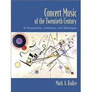 Concert Music of the Twentieth Century Its Personalities, Institutions, and Techniques