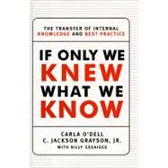 If Only We Knew What We Know : The Transfer of Internal Knowledge and Best Practice