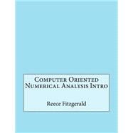 Computer Oriented Numerical Analysis Intro