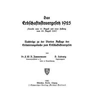 Das Erbschaftssteuergesetz 1925