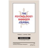 The Psychologist-Manager Journal: Volume 3, Number 1