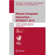 Human-Computer Interaction - Interact 2013