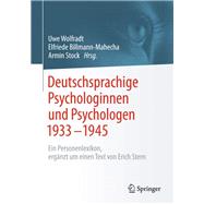 Deutschsprachige Psychologinnen Und Psychologen 1933–1945