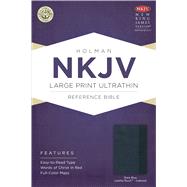 NKJV Large Print Ultrathin Reference Bible, Slate Blue LeatherTouch Indexed