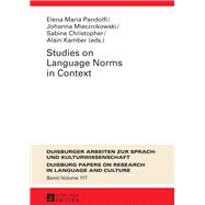 Studies on Language Norms in Context