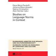 Studies on Language Norms in Context