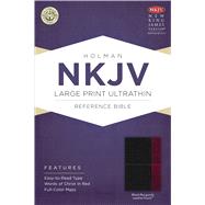 NKJV Large Print Ultrathin Reference Bible, Black/Burgundy LeatherTouch