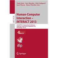 Human-Computer Interaction - Interact 2013