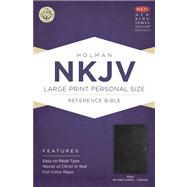 NKJV Large Print Personal Size Reference Bible, Black Bonded Leather Indexed