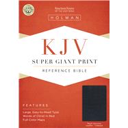 KJV Super Giant Print Reference Bible, Black Genuine Leather Indexed