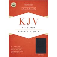 KJV UltraThin Reference Bible, Black Genuine Leather Indexed