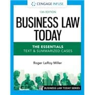 Cengage Infuse for Miller's Business Law Today, The Essentials: Text and Summarized Cases, 1 term Printed Access Card