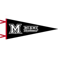 Miami University 6 x 15 Miami Redhawks Pennant w/Red Trim & Ties