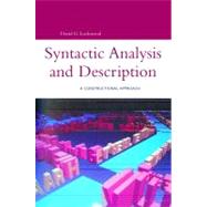 Syntactic Analysis and Description A Constructional Approach