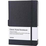 Black Faux Leather Ruled Notebook/Journal - Lined Journal for Writing, 5.75'' x 8.4'' Notebook Journal, 146 pages (ASIN: B076BSSRTP)