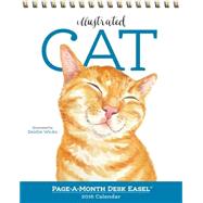 Illustrated Cat Page-a-month Easel 2016 Calendar