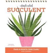 Illustrated Succulent Page-a-month Easel 2016 Calendar