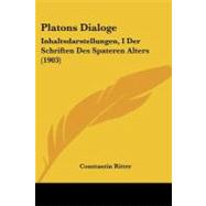 Platons Dialoge : Inhaltsdarstellungen, I der Schriften des Spateren Alters (1903)