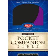 Holy Bible: New King James Version, Black & Purple, Pocket Bible, Leather Soft