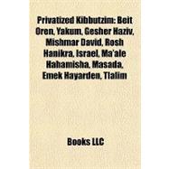 Privatized Kibbutzim : Beit Oren, Yakum, Gesher Haziv, Mishmar David, Rosh Hanikra, Israel, Ma'ale Hahamisha, Masada, Emek Hayarden, Tlalim