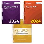 Bundle: CPT® 2024 Professional Edition + ICD-10-CM Expert for Physicians with guidelines 2024 + ICD-10-PCS Expert 2024 + HCPCS Level II Professional 2024