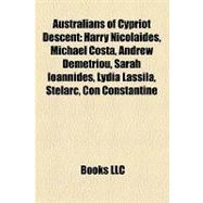 Australians of Cypriot Descent : Harry Nicolaides, Michael Costa, Andrew Demetriou, Sarah Ioannides, Lydia Lassila, Stelarc, con Constantine