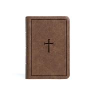 CSB Large Print Compact Reference Bible, Brown Leathertouch