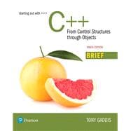 Starting Out with C++ From Control Structures through Objects, Brief Version,9780134895734