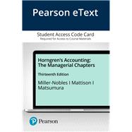 Pearson eText Horngren's Accounting: The Managerial Chapters -- Access Card