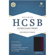 HCSB Super Giant Print Reference Bible, Black/Burgundy LeatherTouch Indexed