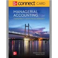 Connect Online Access for Managerial Accounting Creating Value in a Dynamic Business Environment