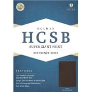 HCSB Super Giant Print Reference Bible, Brown Genuine Cowhide