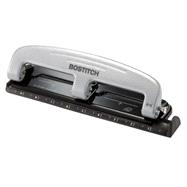 Bostitch EZ Squeeze Three-Hole Punch, 12 Sheet Capacity, Black/Silver (Item #255722)