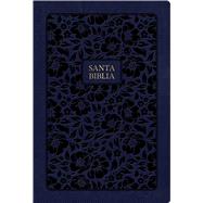 RVR 1960 Biblia letra grande tamaño manual edición especial, azul marino, símil piel