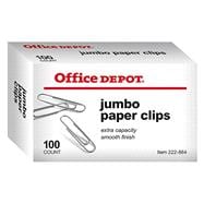 Paper Clips, Jumbo, Silver, Box of 100 (Item #222864)