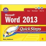 Microsoft® Word 2013 QuickSteps,9780071805971