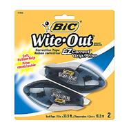 BIC Wite-Out Brand EZ Grip Correction Tape - 33.50 ft Length - 2 Pack - White (Item #555788)