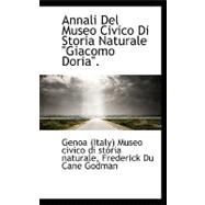 Annali Del Museo Civico Di Storia Naturale Giacomo Doria