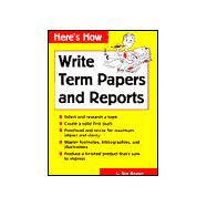 Write Term Papers and Reports